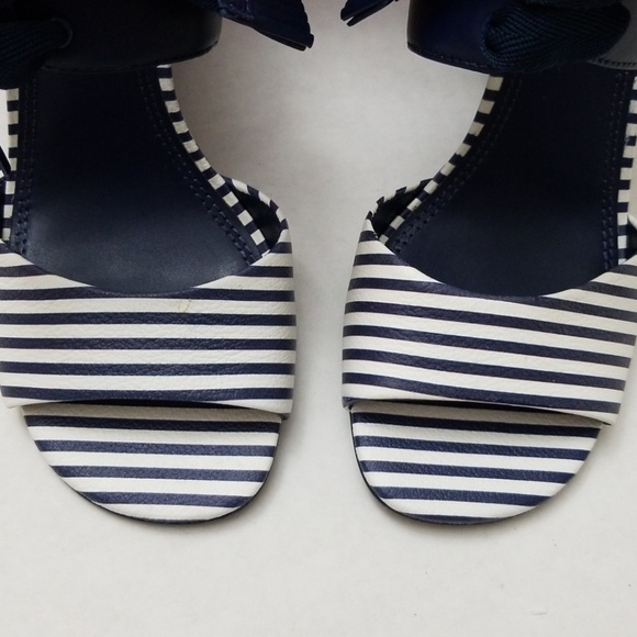 Tory Burch Nautical Strips Wedge Sandal - Picture 7 of 8